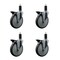 Service Caster 6'' Thermoplastic Rubber Swivel 1-1/4'' Expanding Stem Caster Set with Brake, 4PK SCC-EX20S614-TPRB-PLB-114-4 - alternate 1